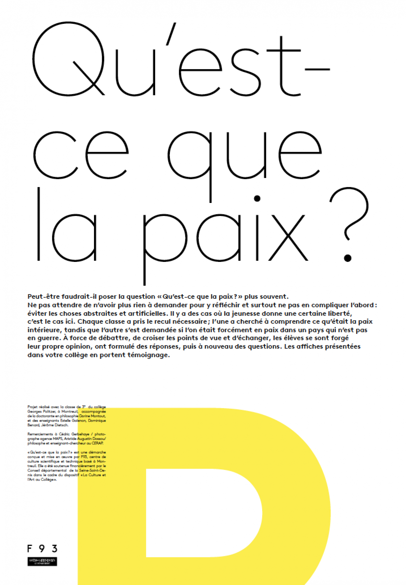 Qu'est-ce que la paix?